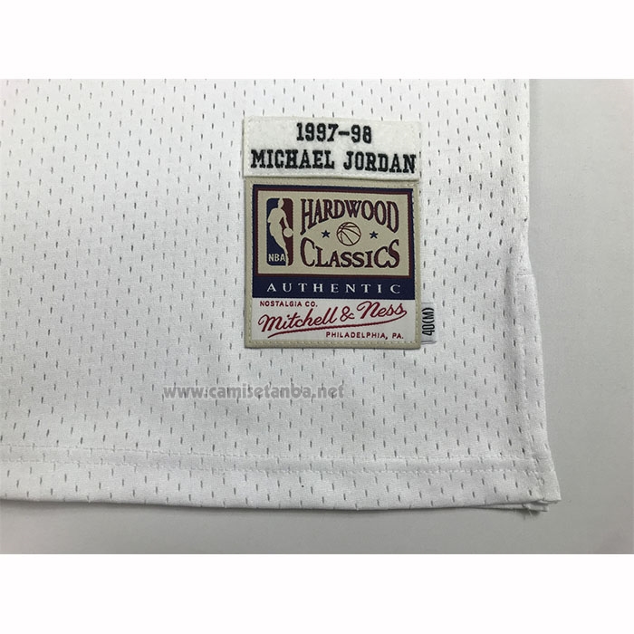 Camiseta Chicago Bulls Michael Jordan NO 23 Autentico 1997-98 Blanco